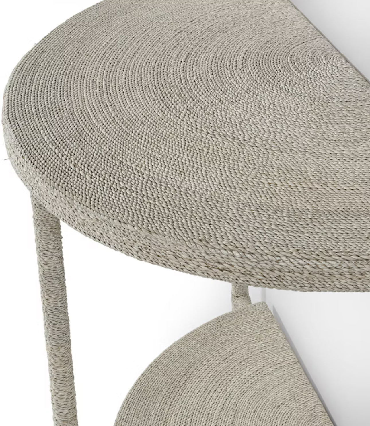 Seagrass demilune table rental