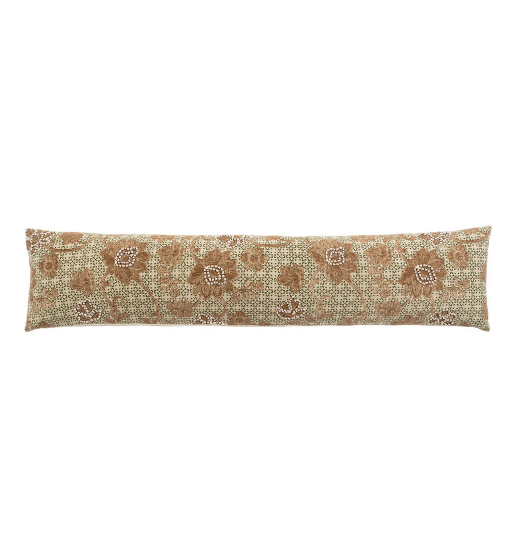Rosa floral long pillow rental