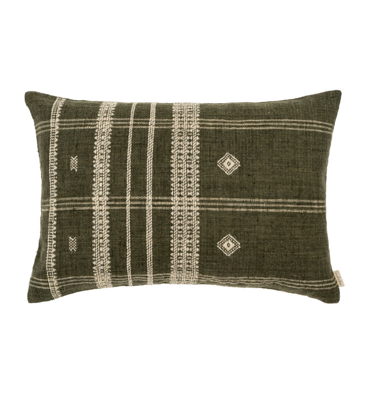 Cedar green handloom pillow rental