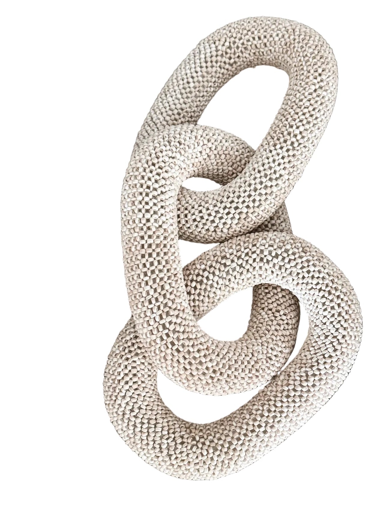Coco beaded chain link decor rental