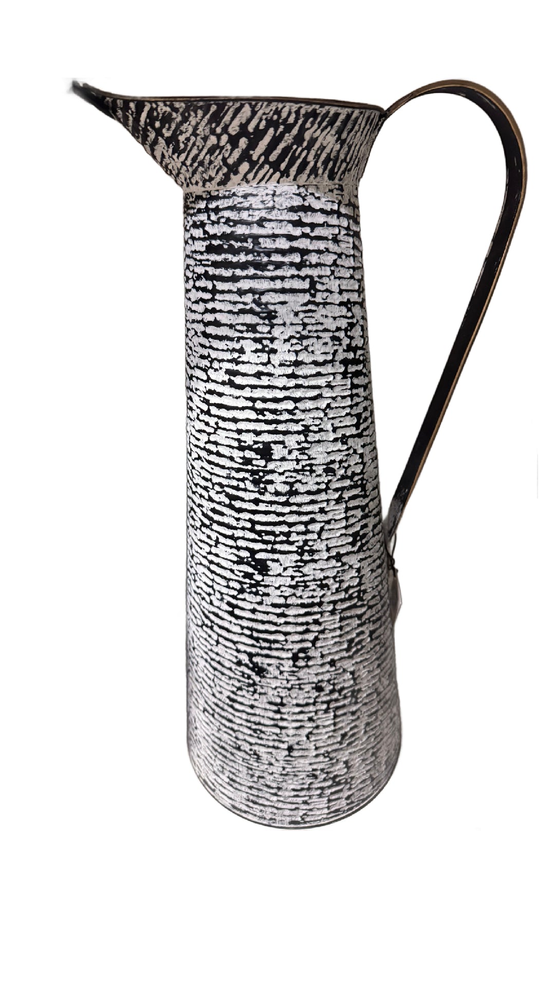 Tall Black and white metal jug rental