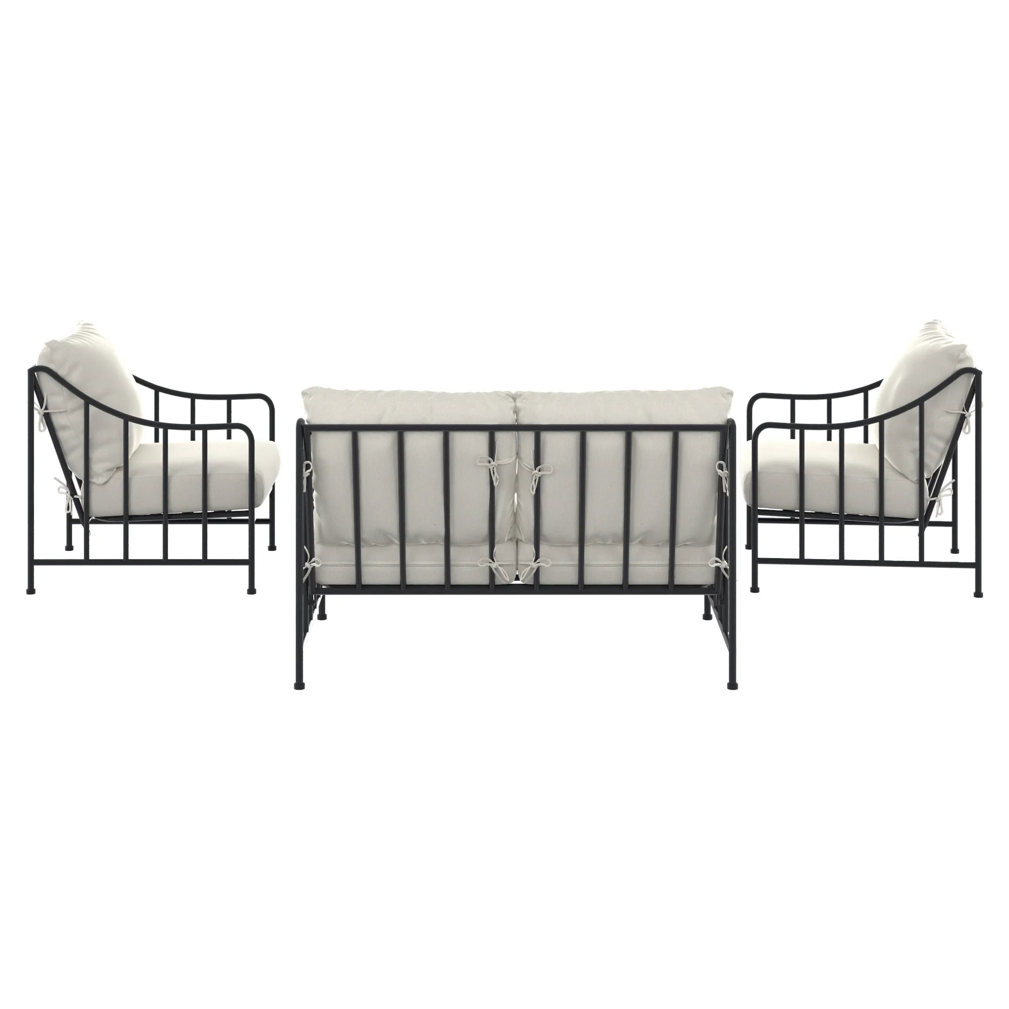 Iron outdoor sofa & chairs set rental