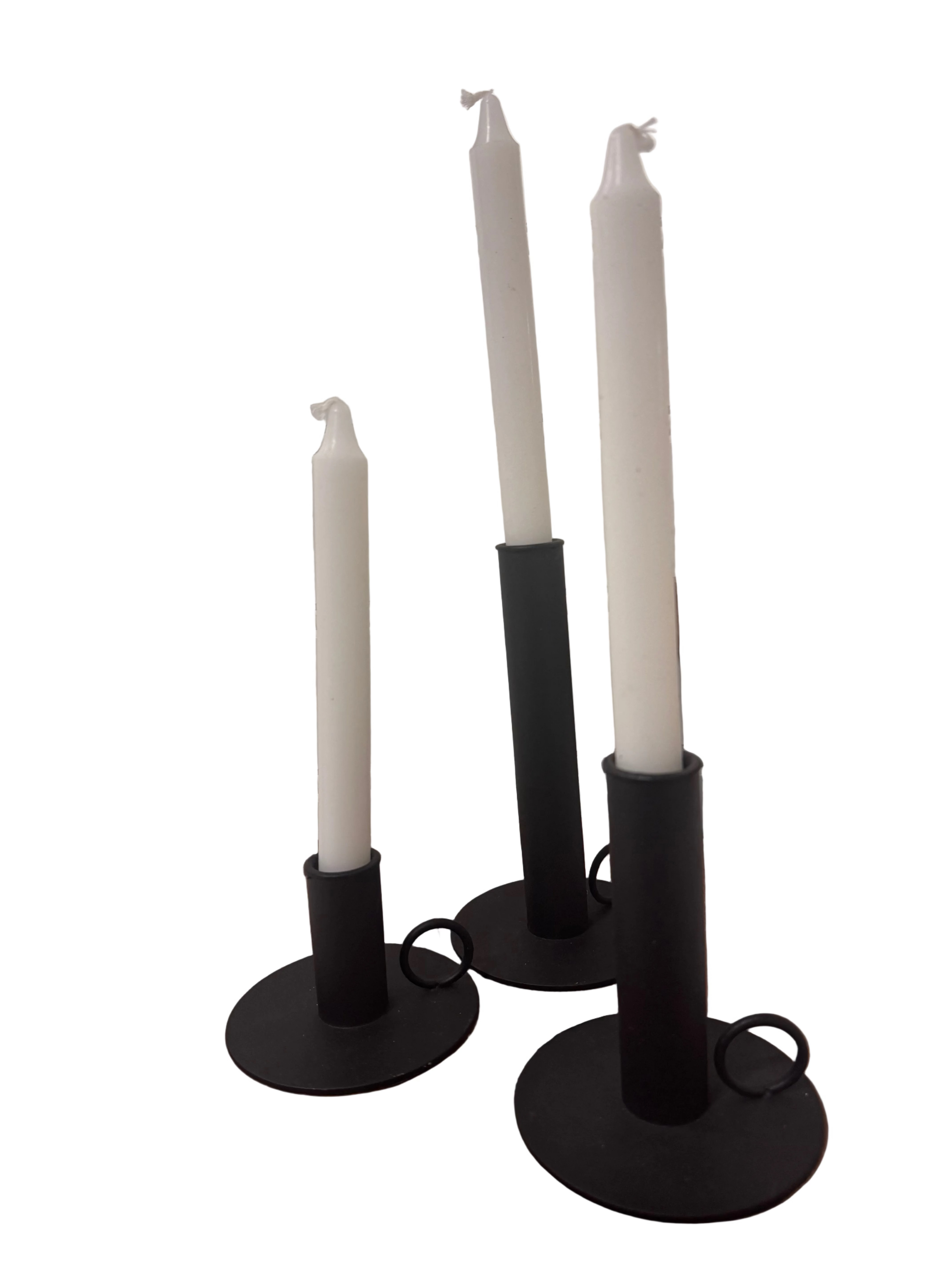 Black iron candlestick trio rental