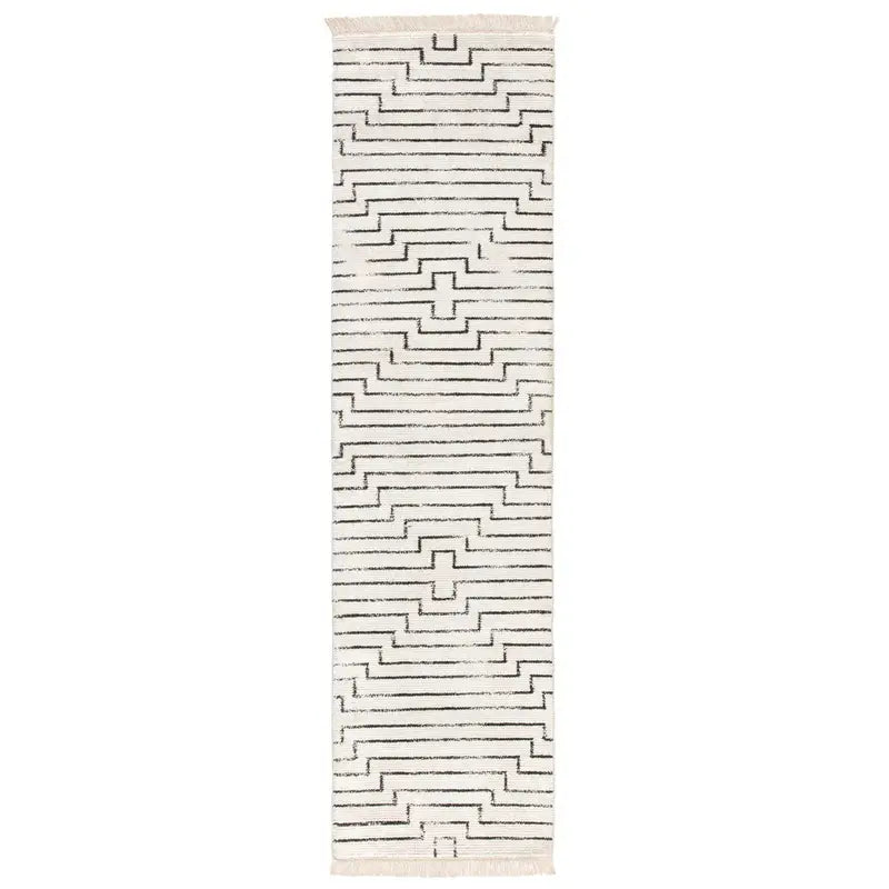 Black and ivory rug runner rental 10ft