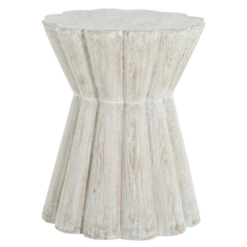 Scalloped side table rental