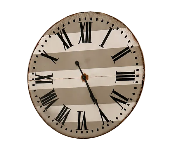 Striped metal clock rental