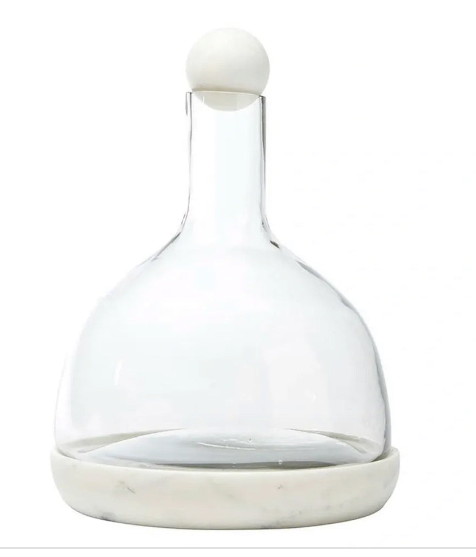 Marble & glass carafe styling rental