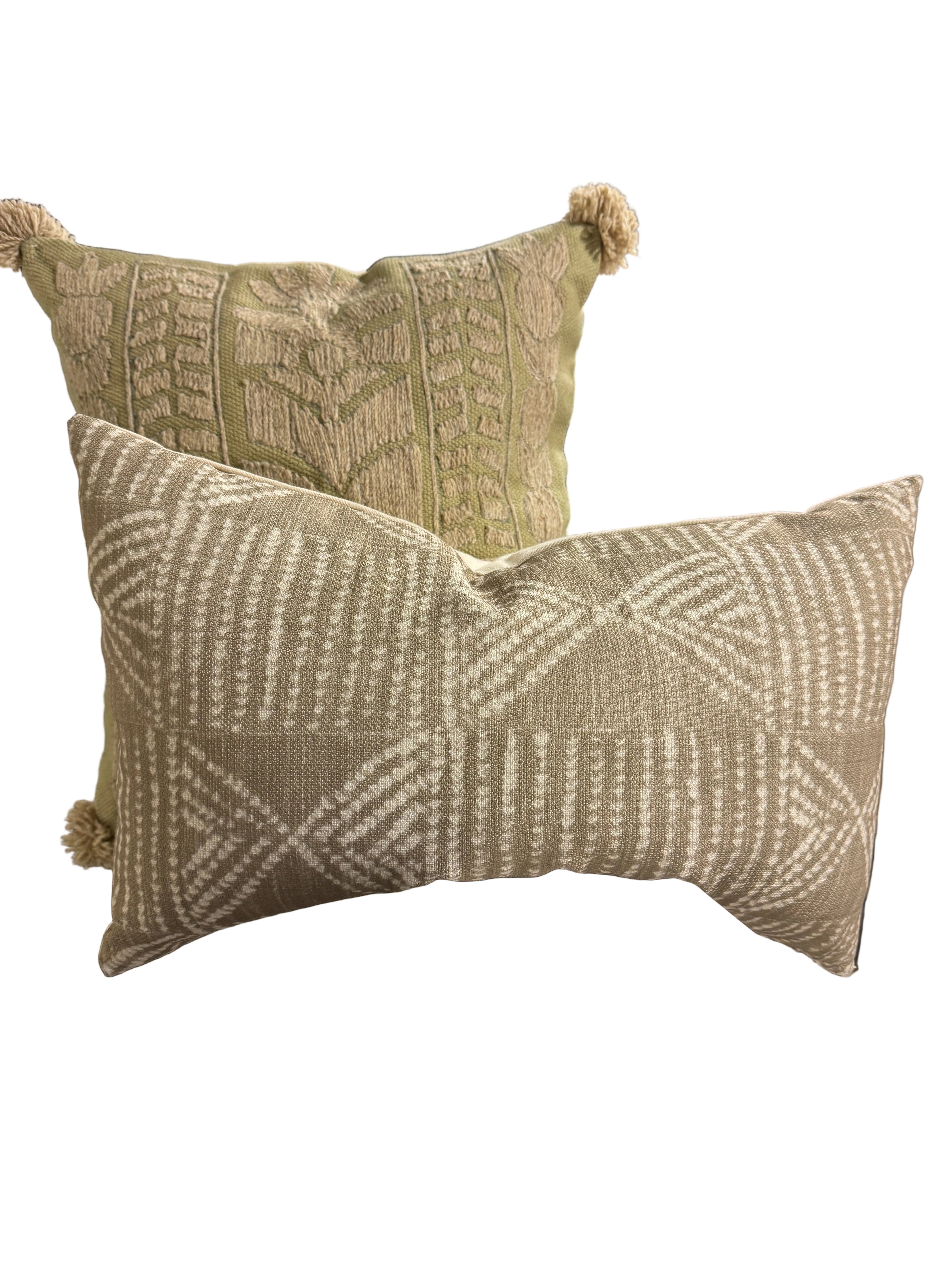 Beige abstract pillow combo rental