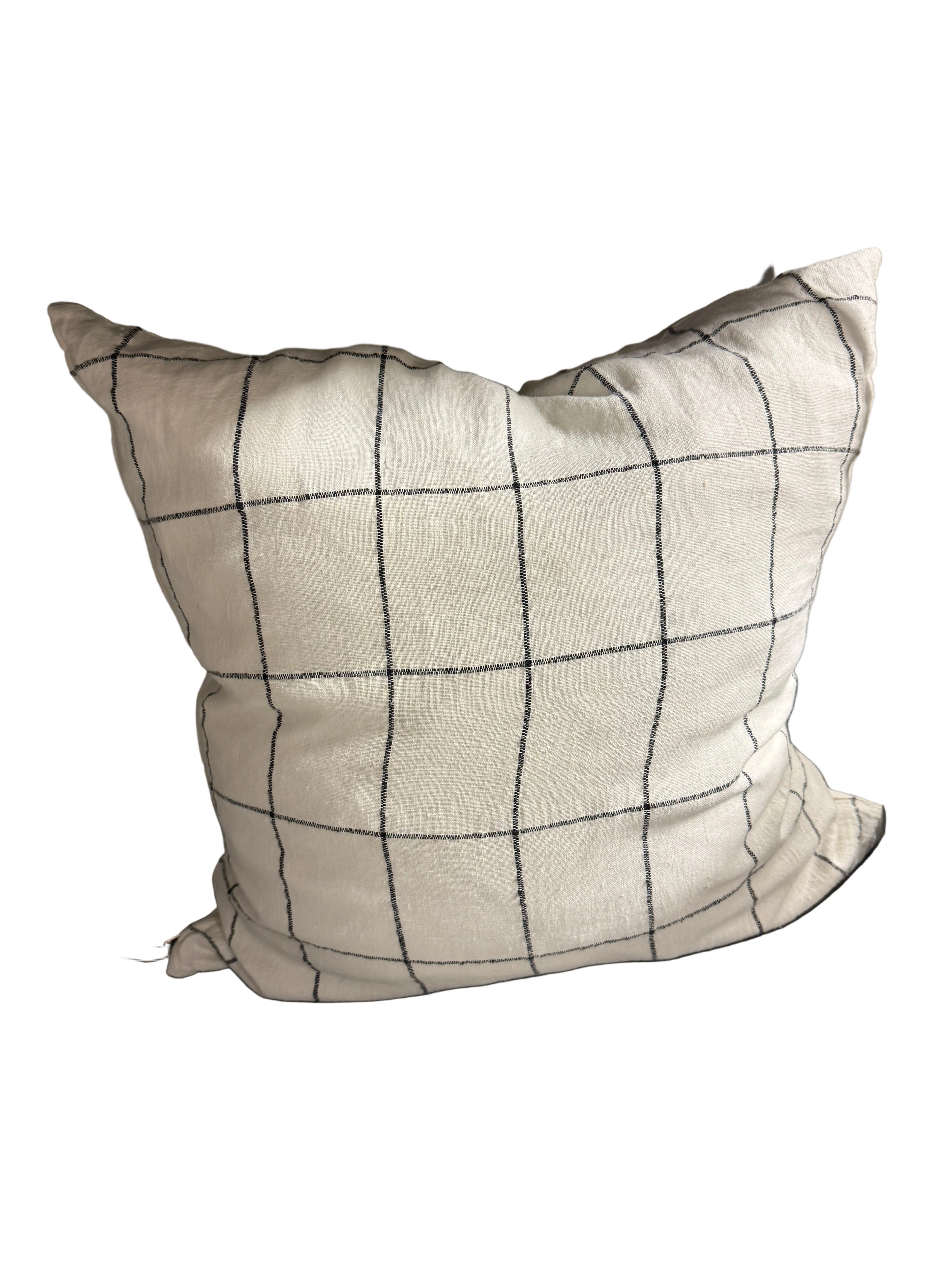 Black and white grid 24” pillow rental