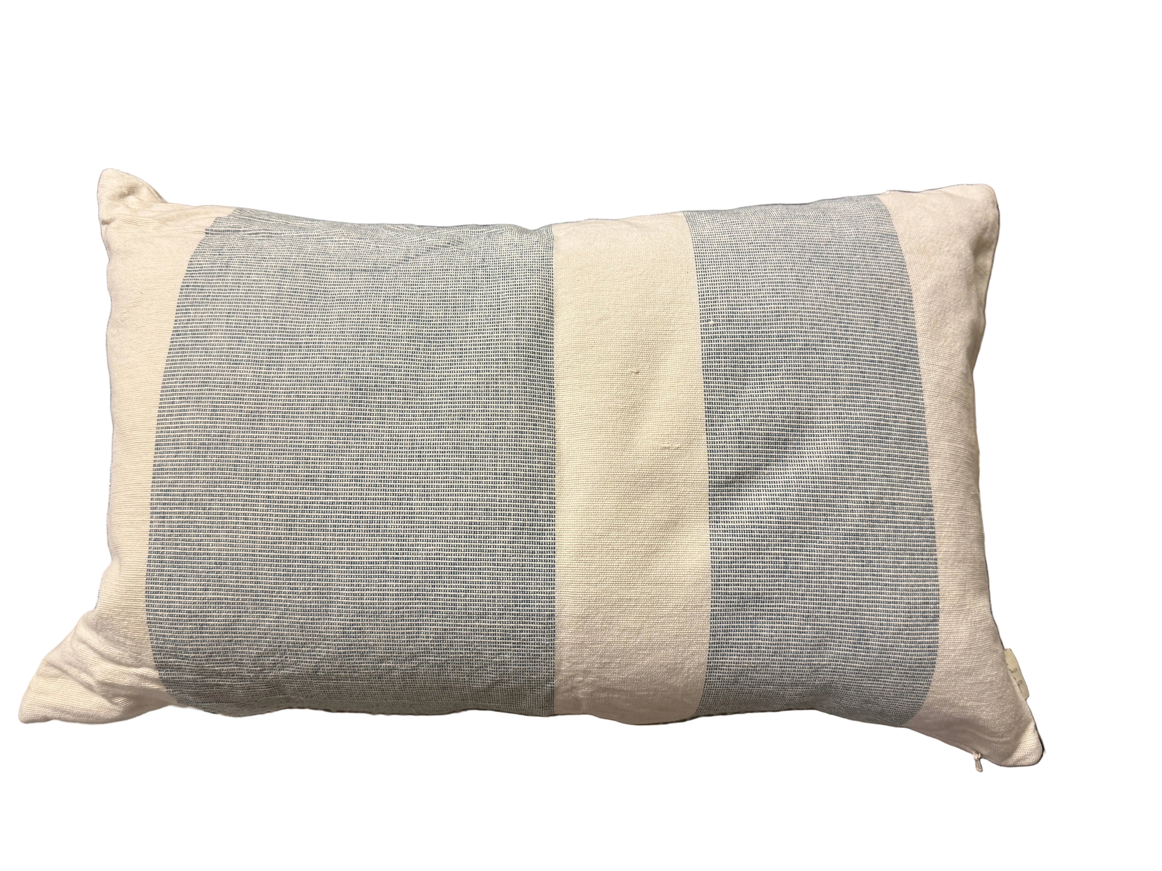 Blue and cream pillow rental