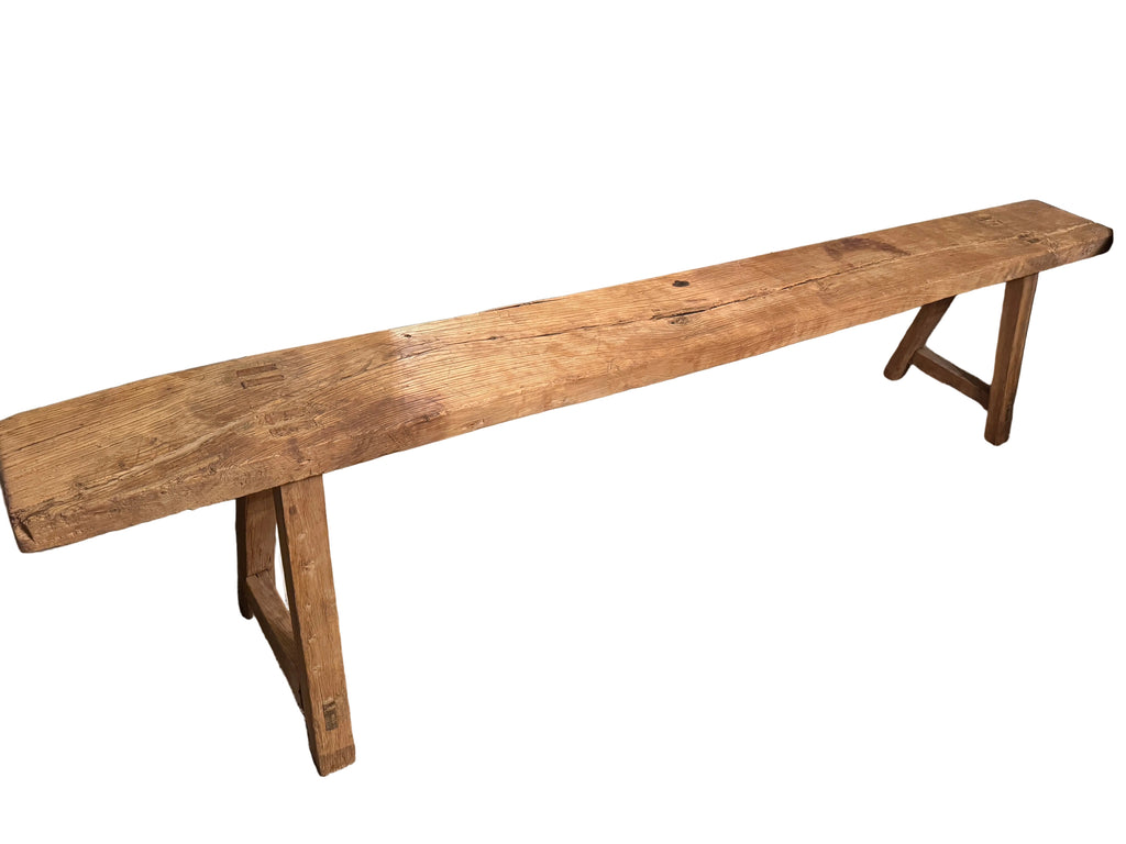 Antique long wooden bench rental