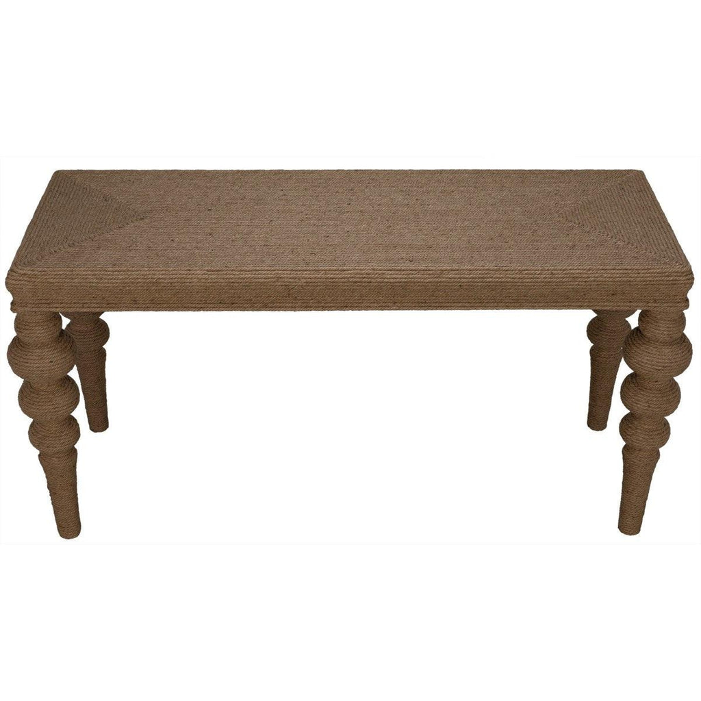 Turned leg rope console table rental