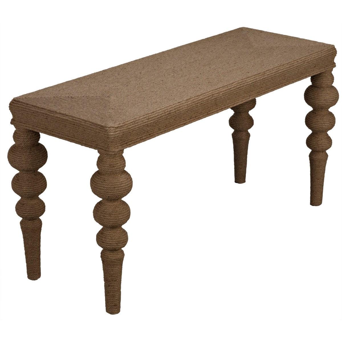Turned leg rope console table rental