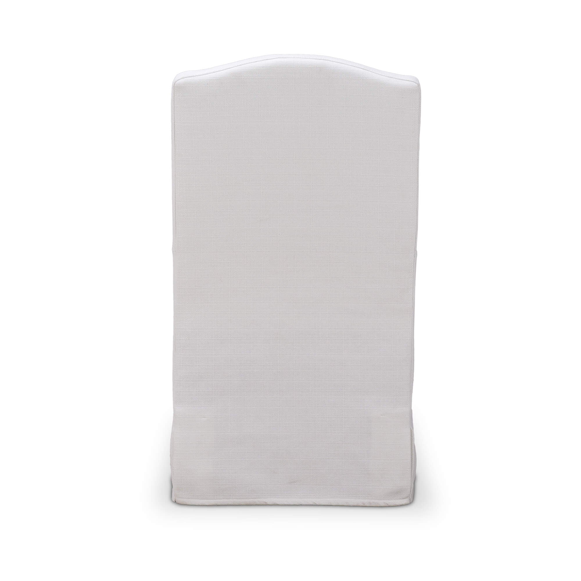 White slipcovered dining chair rental