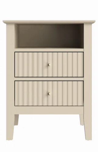 Beige Reeded end table rental