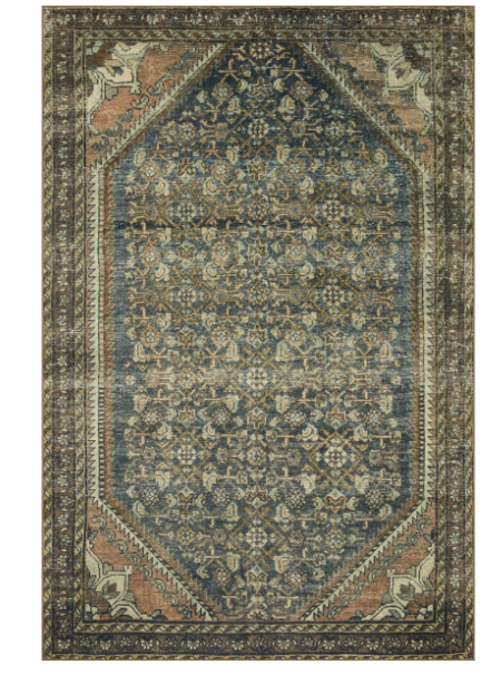 Emerald and clay 8 x 10 area rug rental