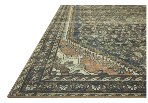 Emerald and clay 8 x 10 area rug rental