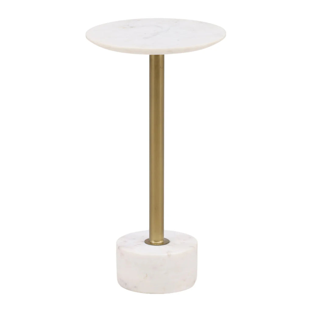 Marble & gold side table rental