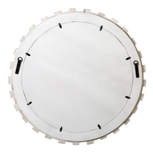 White marble Round mirror rental