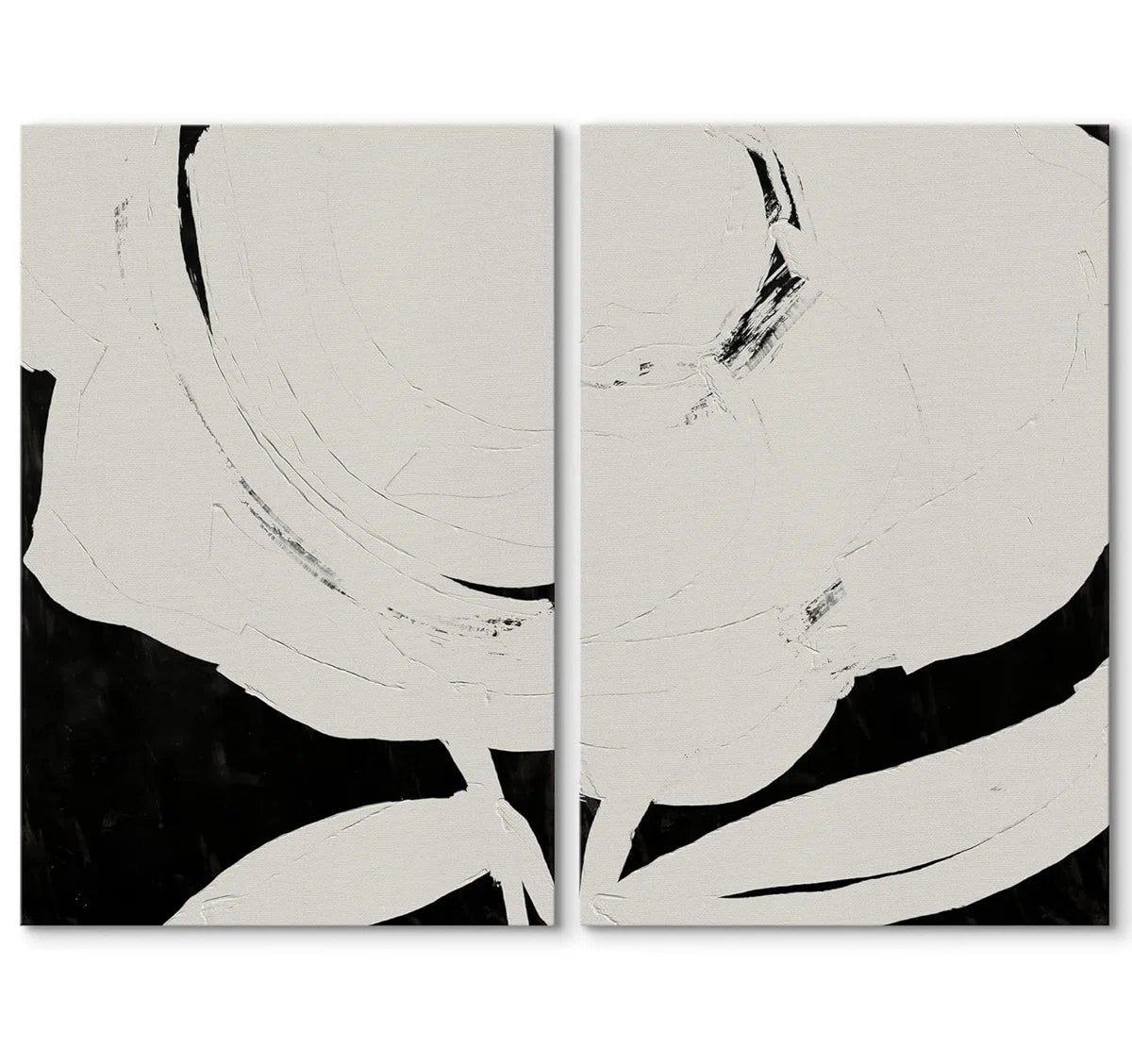 Black and white floral canvas rental