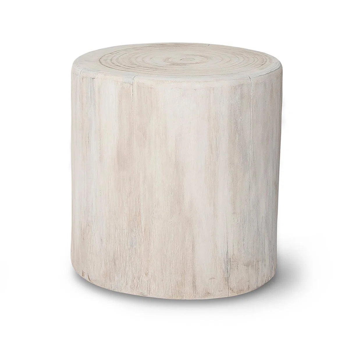 White washed stump table rental