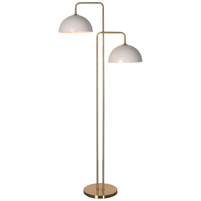 White + brass floor lamp rental