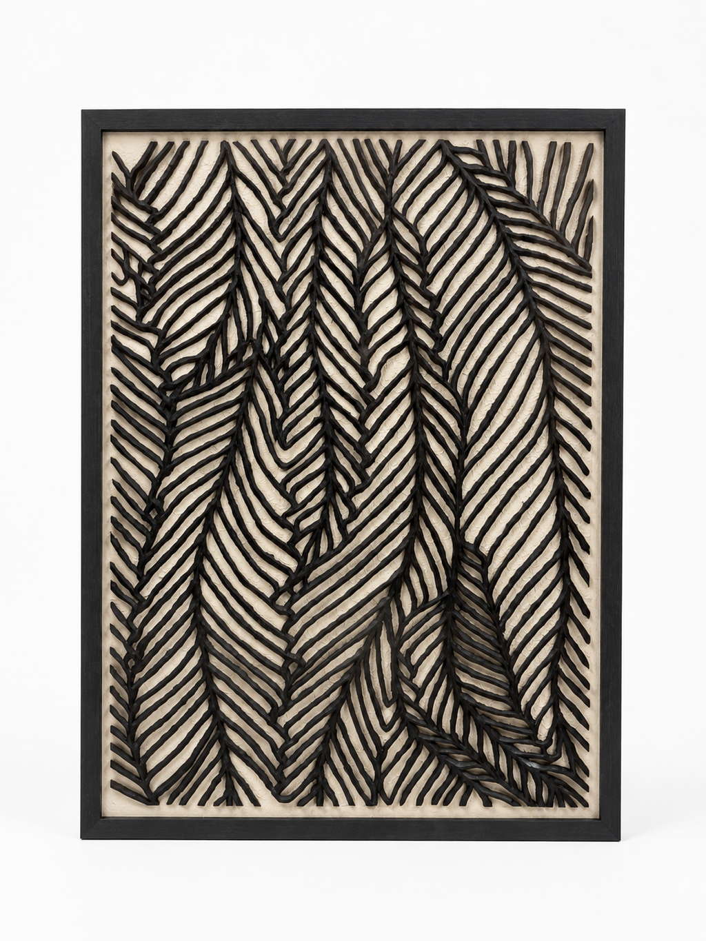 Black botanical Shadow box art rental