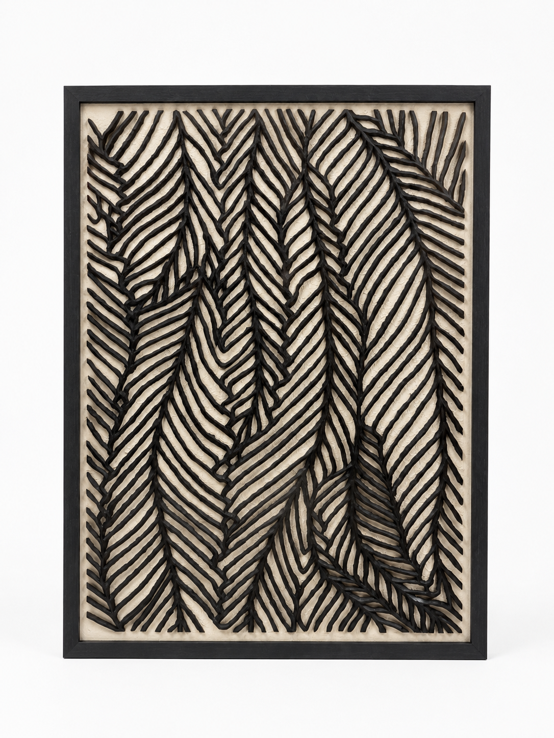 Black botanical Shadow box art rental