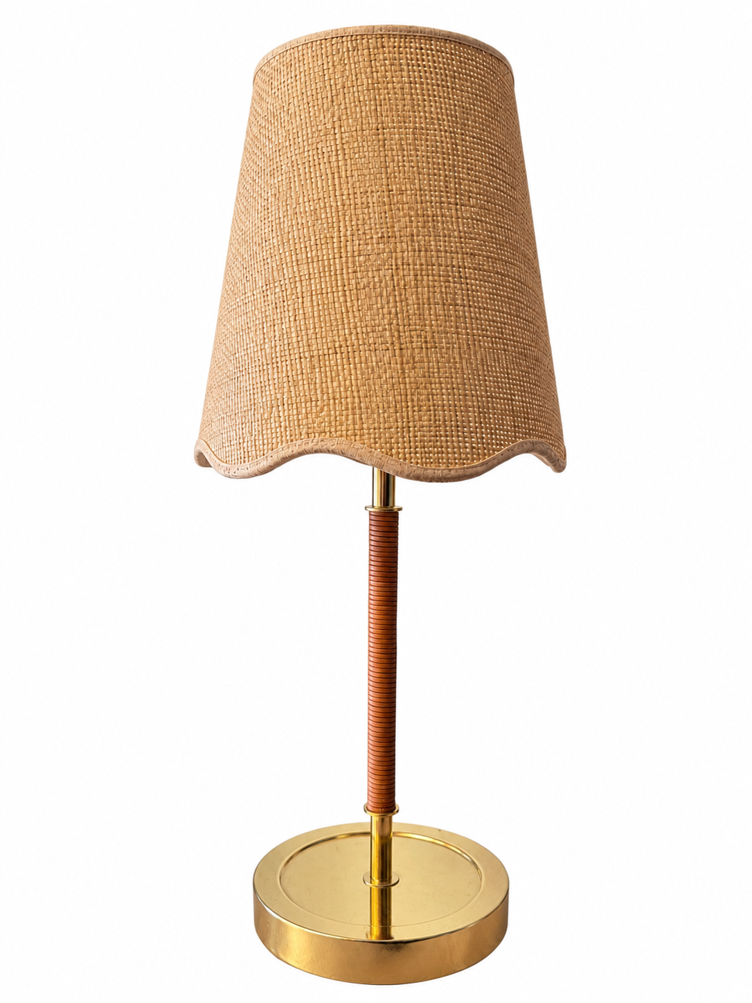 Seagrass and leather woven lamp rental