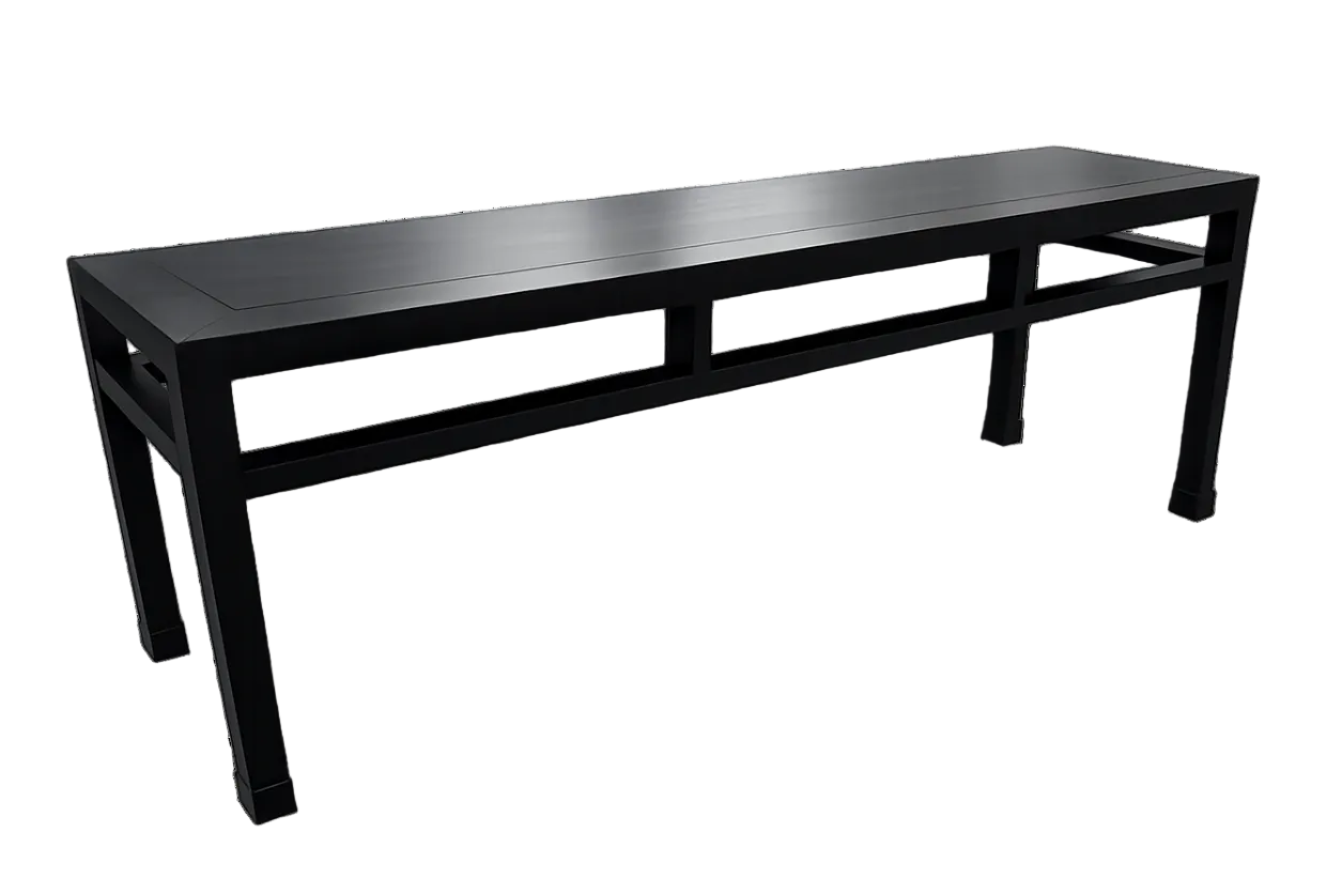 Long black console table rental