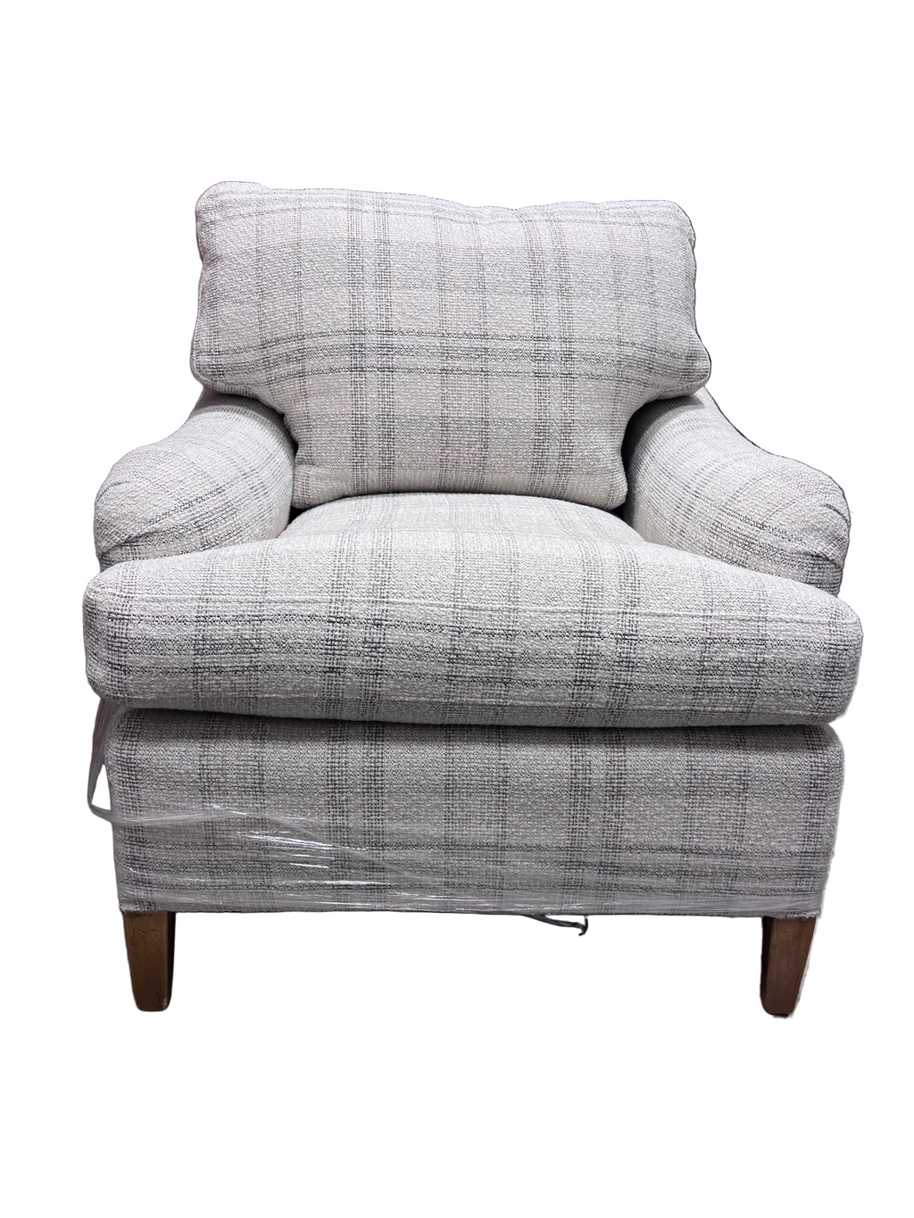 Plaid upholstered armchair rental