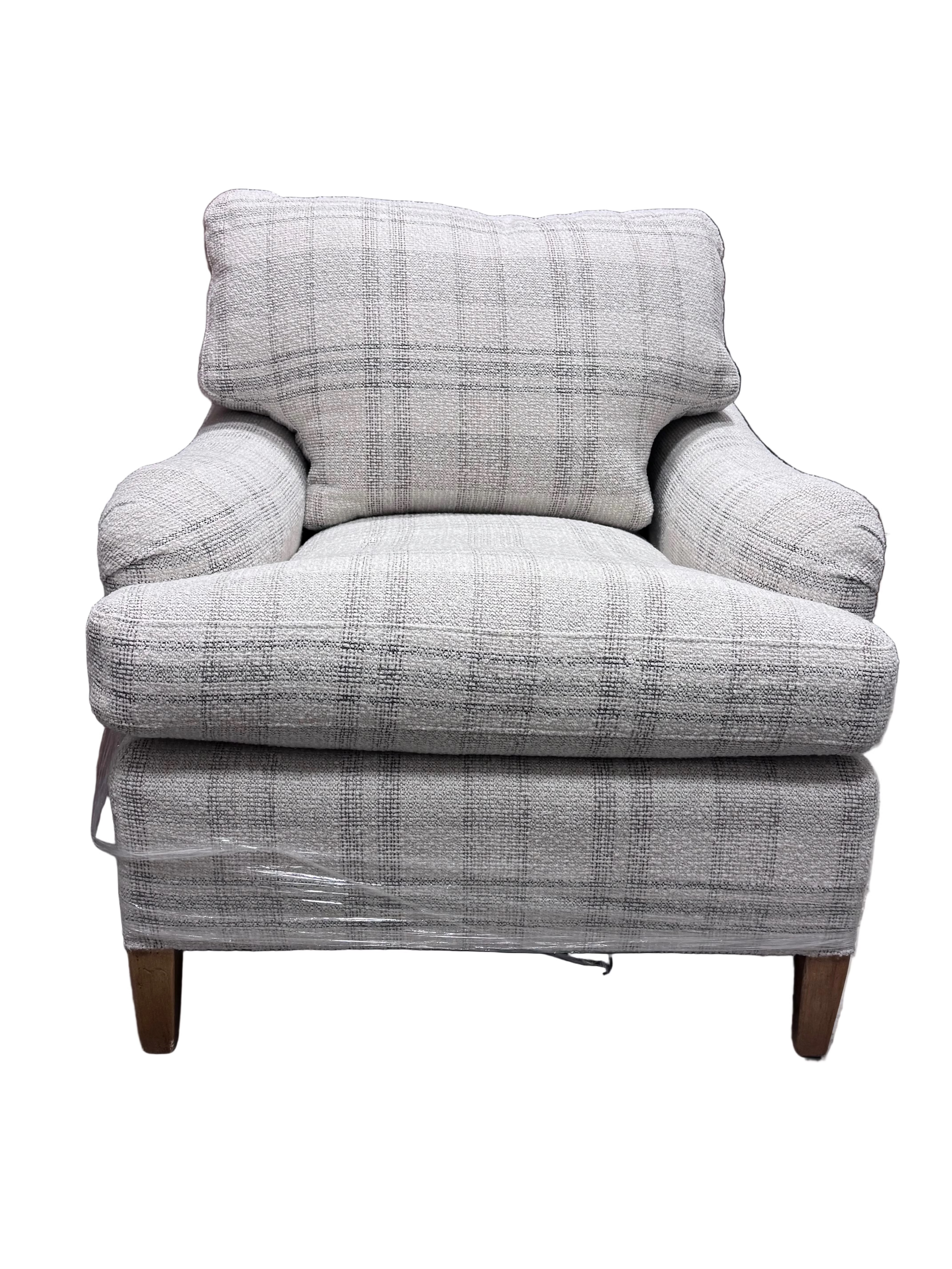 Plaid upholstered armchair rental