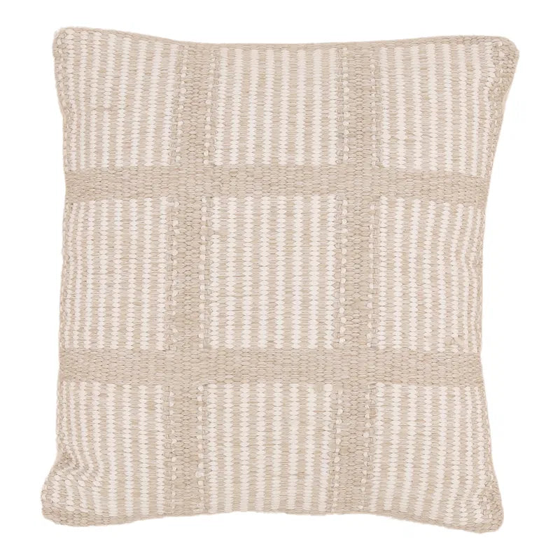 Neutral grid pillow