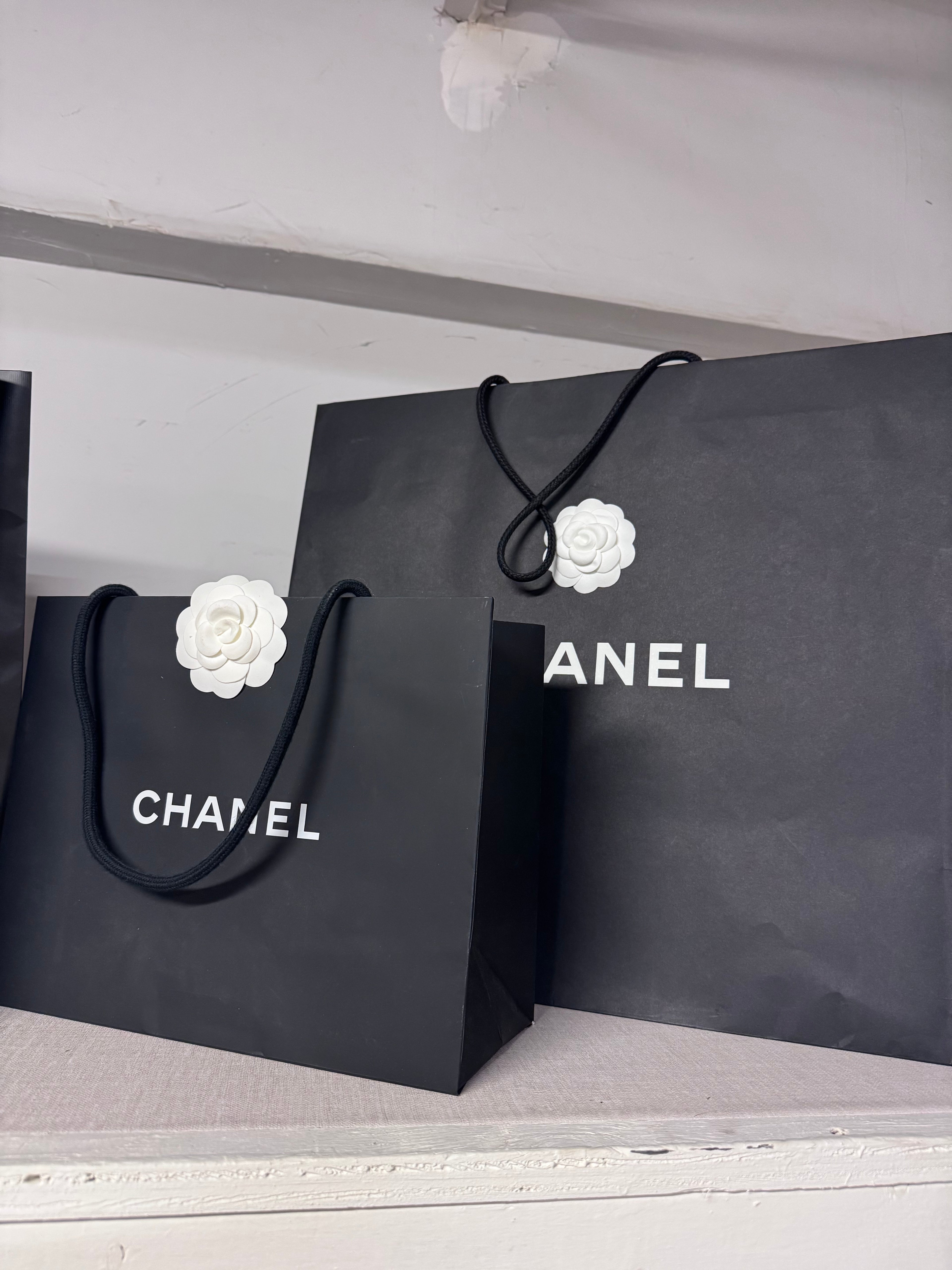 Designer bags and boxes for closet styling rental