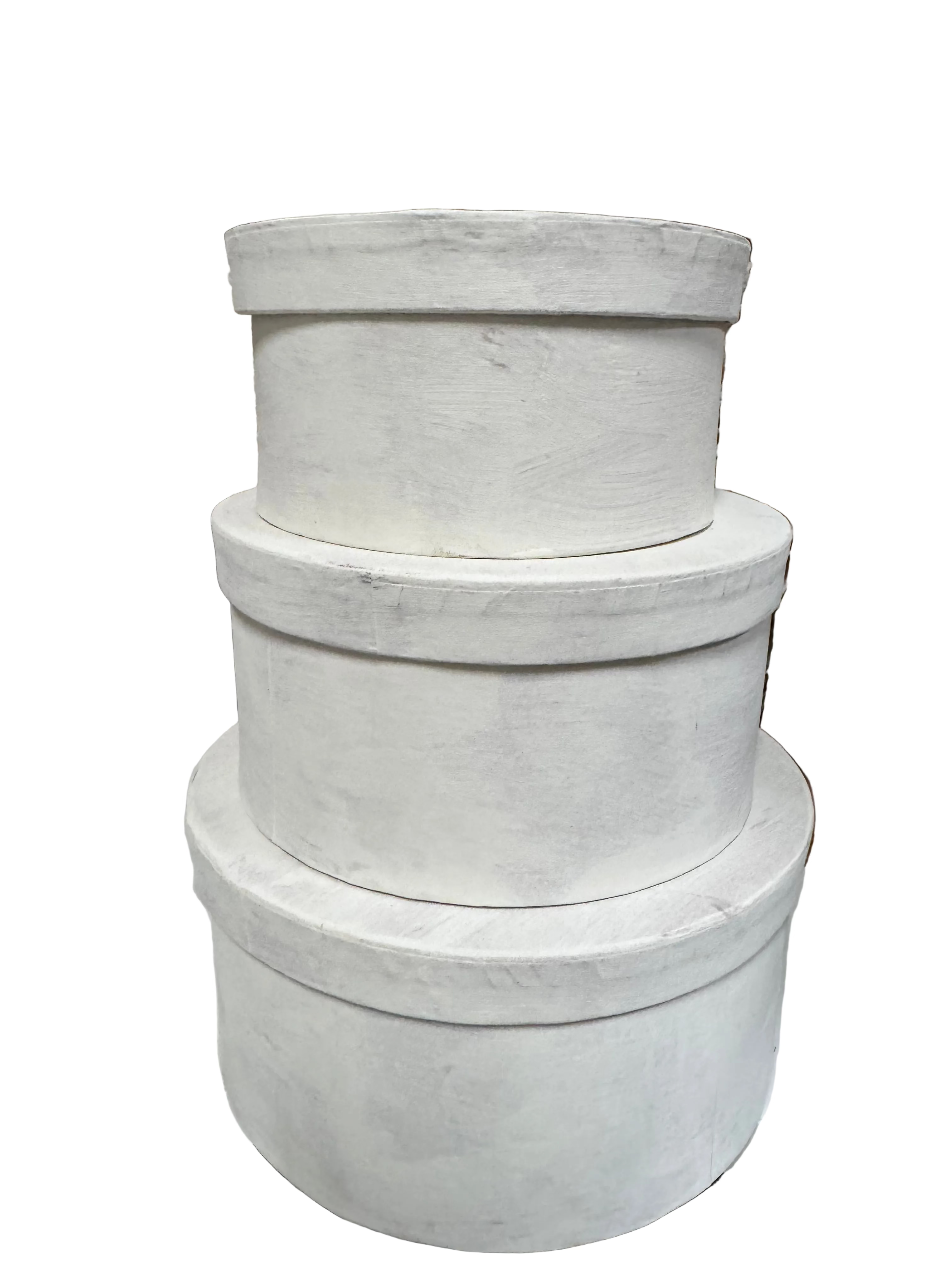 Stacked papier mache box styling decor rental