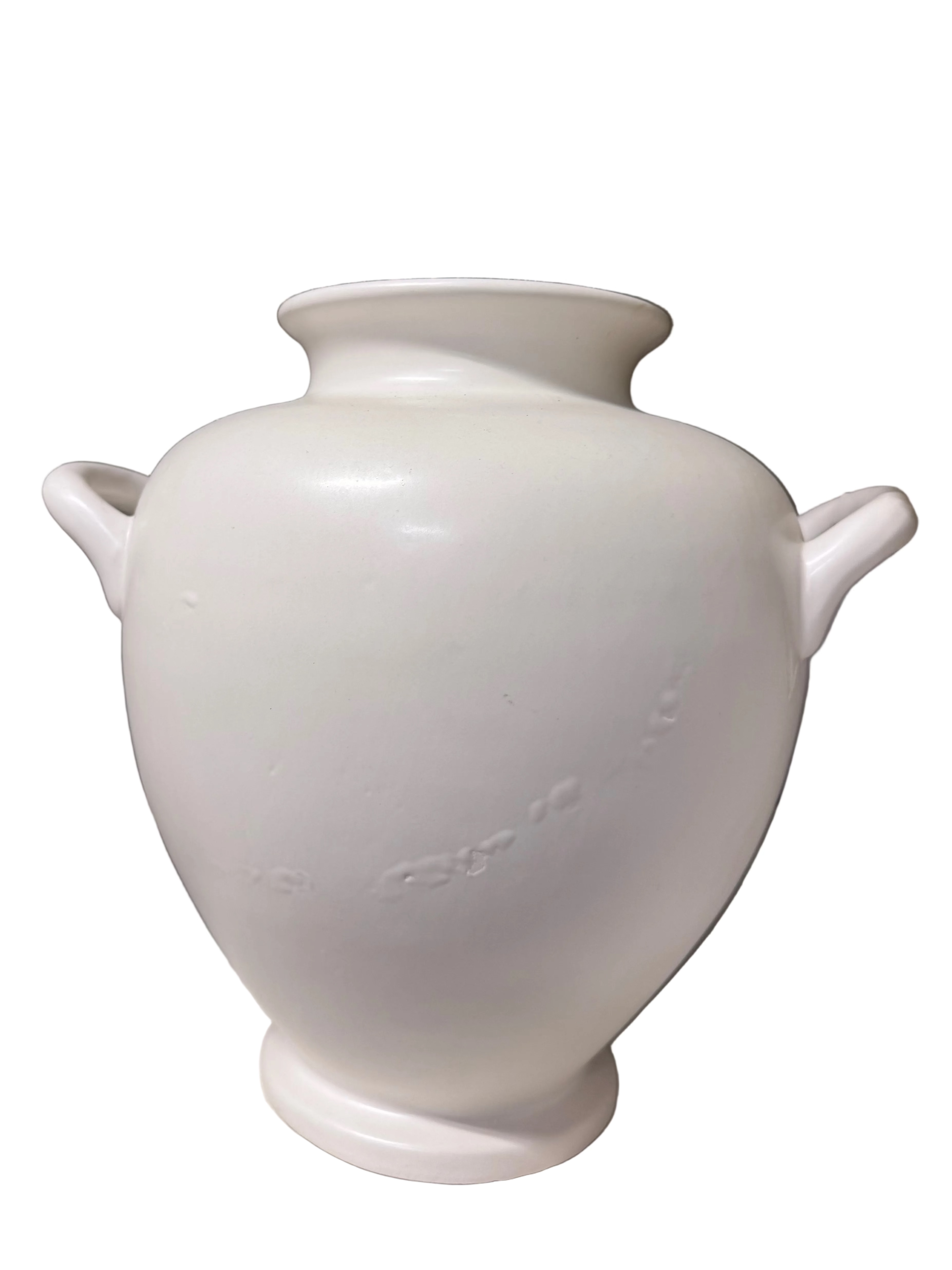 Distressed white pottery vase with Handles rental