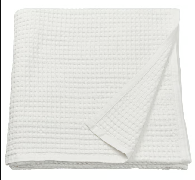 white cotton Twin bedspread quilt rental