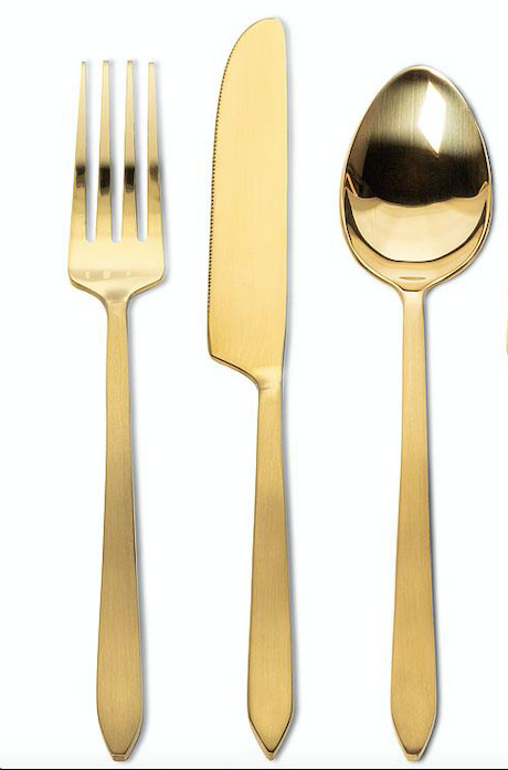 Gold Utensil Setting for 6 rental